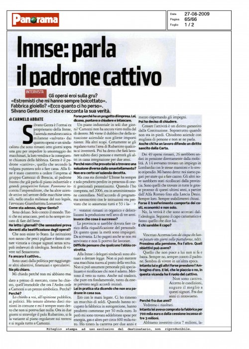 Innse: parla il padrone cattivo