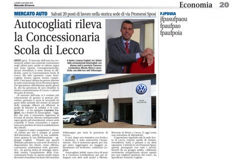 Autocogliati rileva la Concessionaria Scola di Lecco
